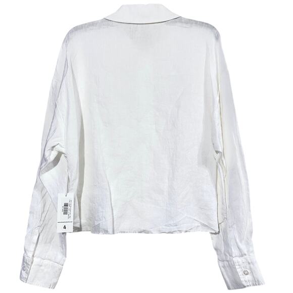 Pharaoh Collection Esme Crop Shirt in French Linen Size 4/XL NWT - Picture 4 of 6